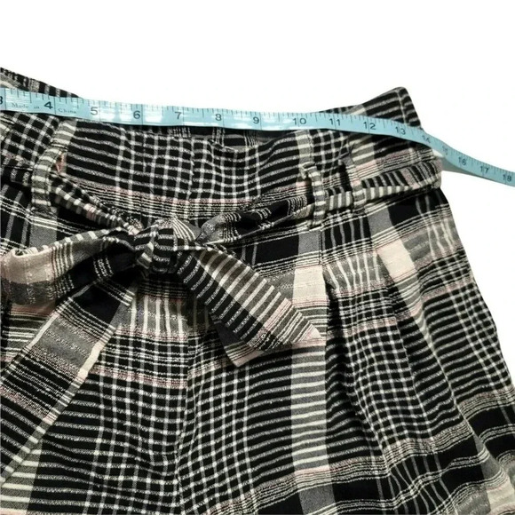 Anthroplologie Ett:Twa size 4 Plaid Black/White wide leg Casual cropped Pants - Picture 8 of 11